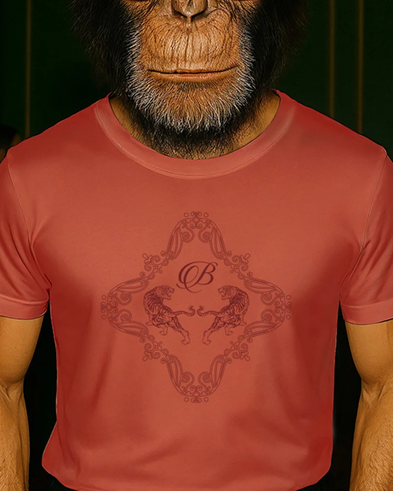 bewakoof Men's Cinnabar Red Royal Graphic Printed T-shirt